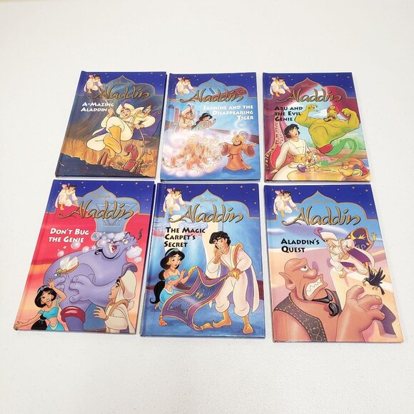 Disney Aladdin Six New Adventures 6 Book Set 1993 Hardcover Collection - Picture 2 of 8